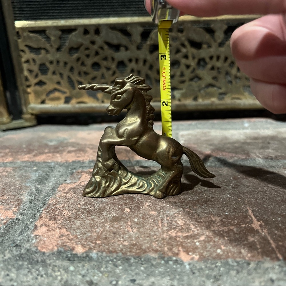 Vintage Solid Brass Unicorn Figurine - Elegant Home Accent/paper weight - Picture 8 of 8